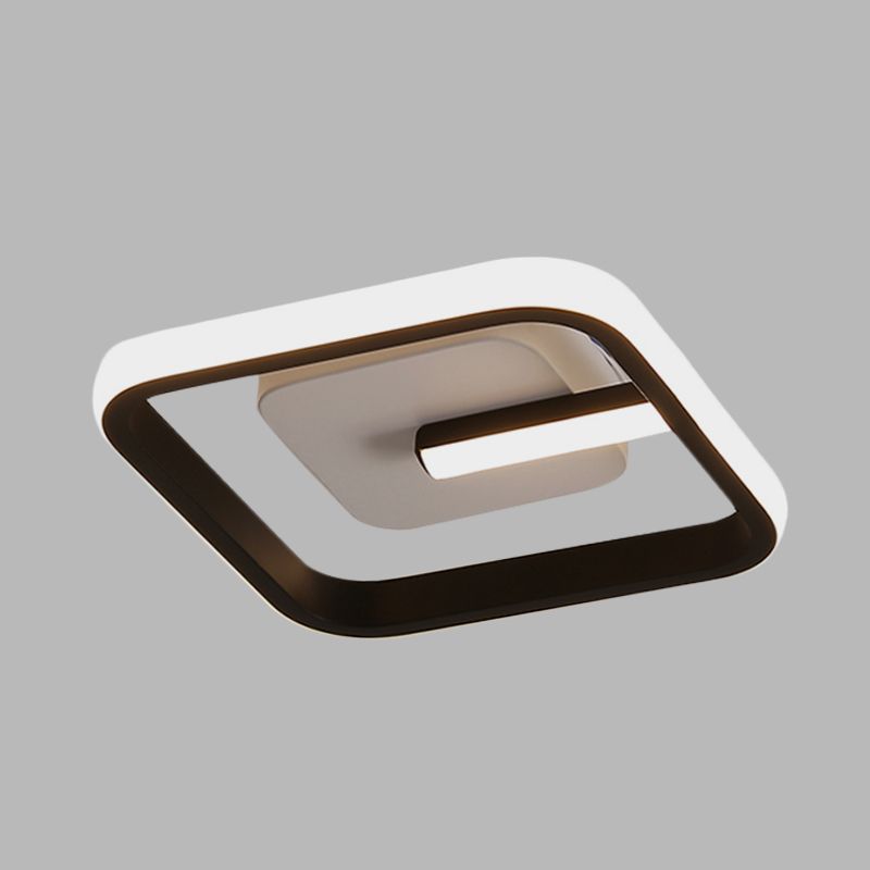 Acryl-Unterputzleuchte mit quadratischem Rahmen, modernistische LED-Deckenleuchte in Schwarz mit warmem/weißem Licht