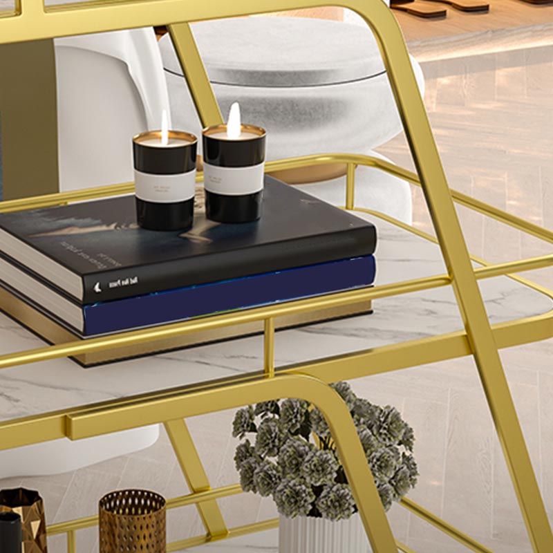 35.43" High Rolling Contemporary Prep Table Metal Prep Table with Open Storage