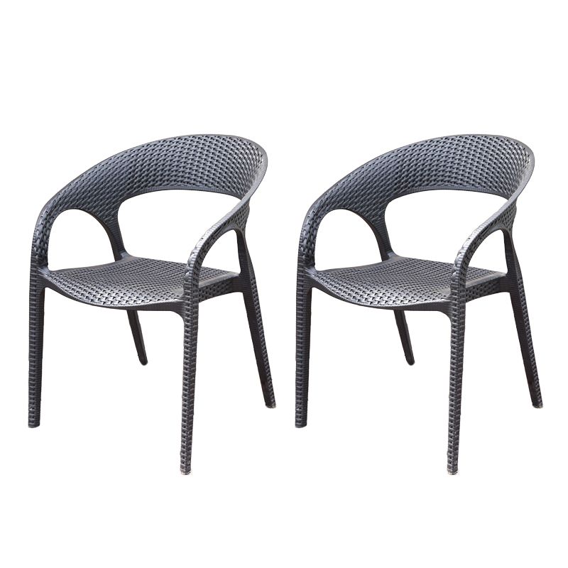 Contemporary Plastic Outdoors Dining Chairs Stacking Patio Dining Chair