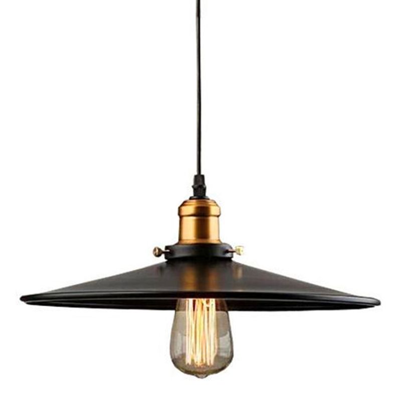 Metal Industrial Pendant Light 1-Light Cone Hanging Ceiling Light for Bar