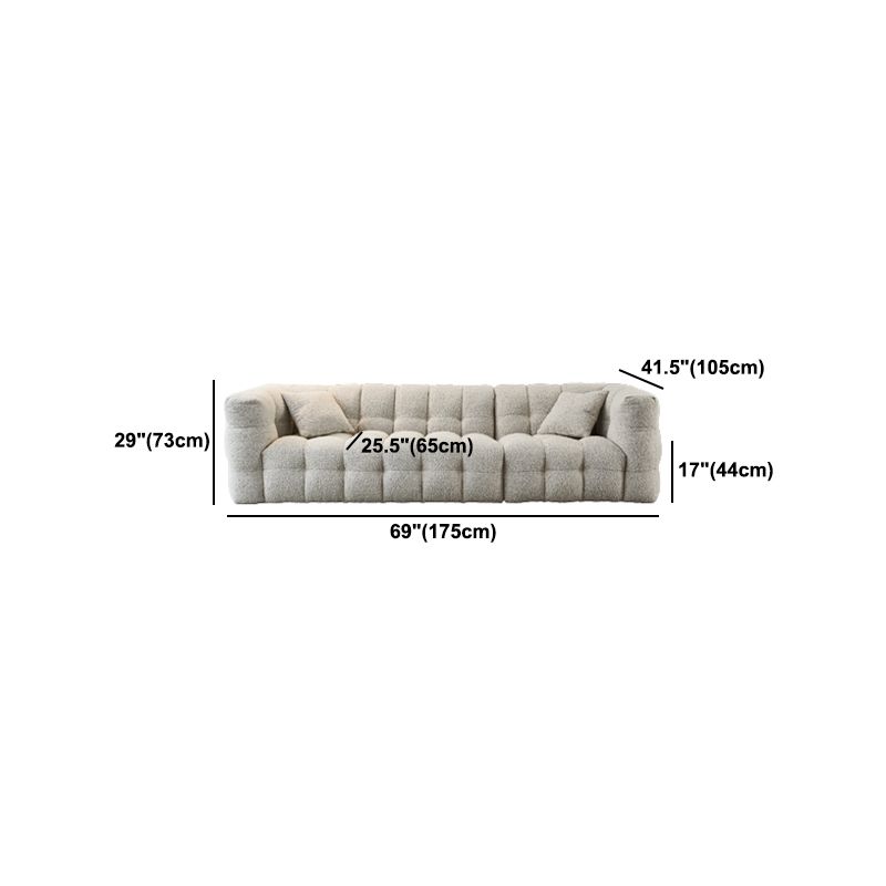 Contemporary Square Arm Tufted Tight Back Sofa Couch for Living Room