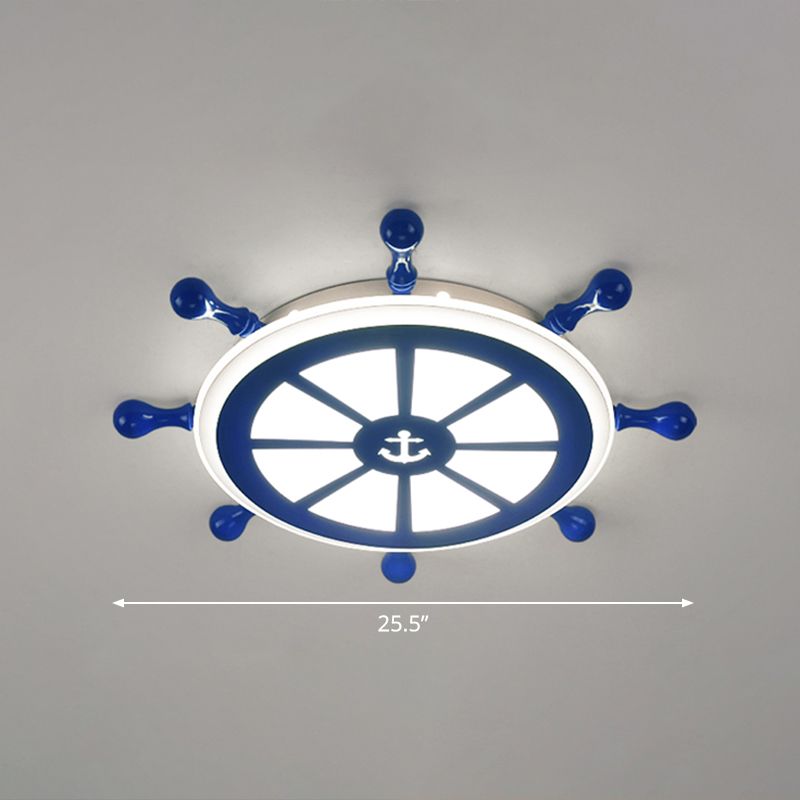 Rudder Kinderzimmer-Deckenbeleuchtung, kreative LED-Einbauleuchte aus Acryl in Marineblau