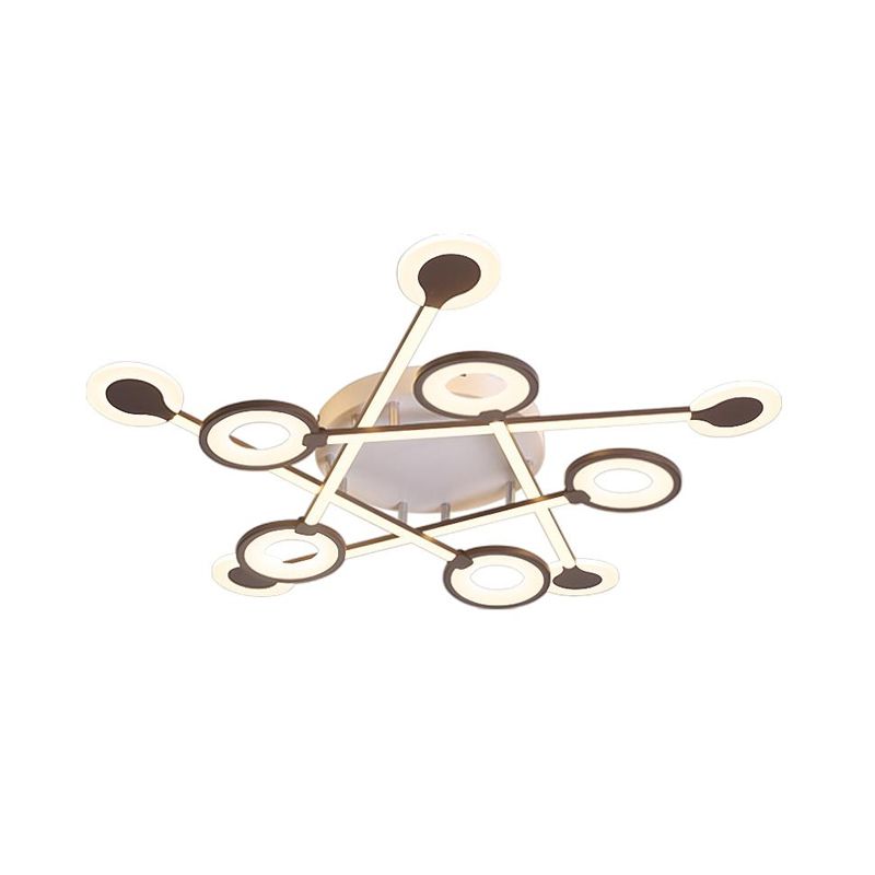 31.5"/39" W Crossed Ceiling Lighting Modern Stylish Acrylic LED Black Flush Lamp in Warm/White Light