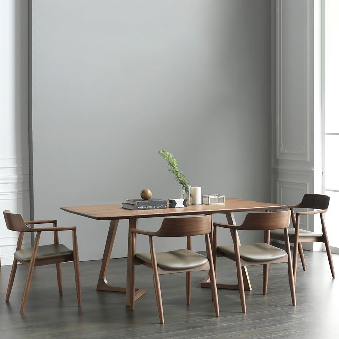 Contemporary Dining Chair 23'' Wide Open Side Chair with 4 Wood Legs for Home Use