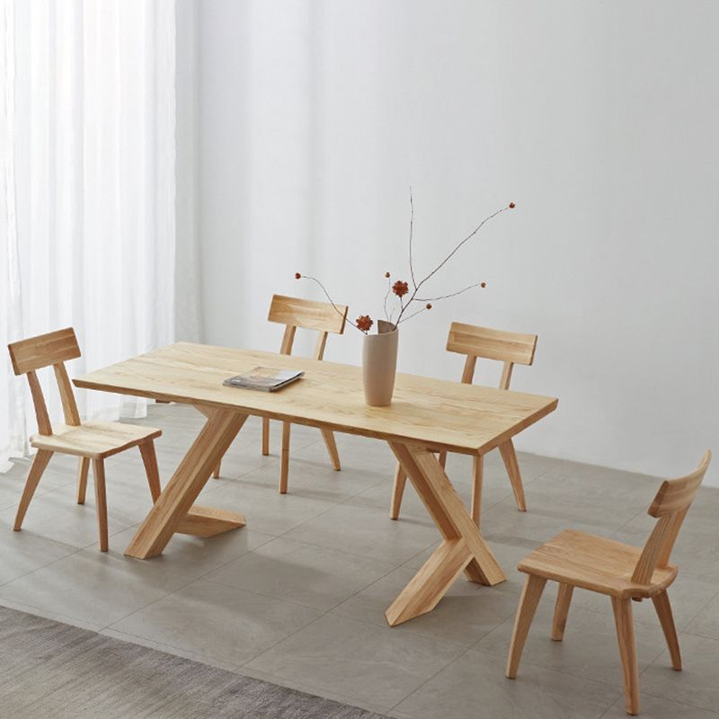 Modern Style Dinette Set 1/2/4/5 Pcs Rectangle Solid Wood Dinette Table with Chair