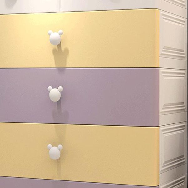 Contemporary Plastic Storage Cabinet Matte Finish Bedroom Cabinet