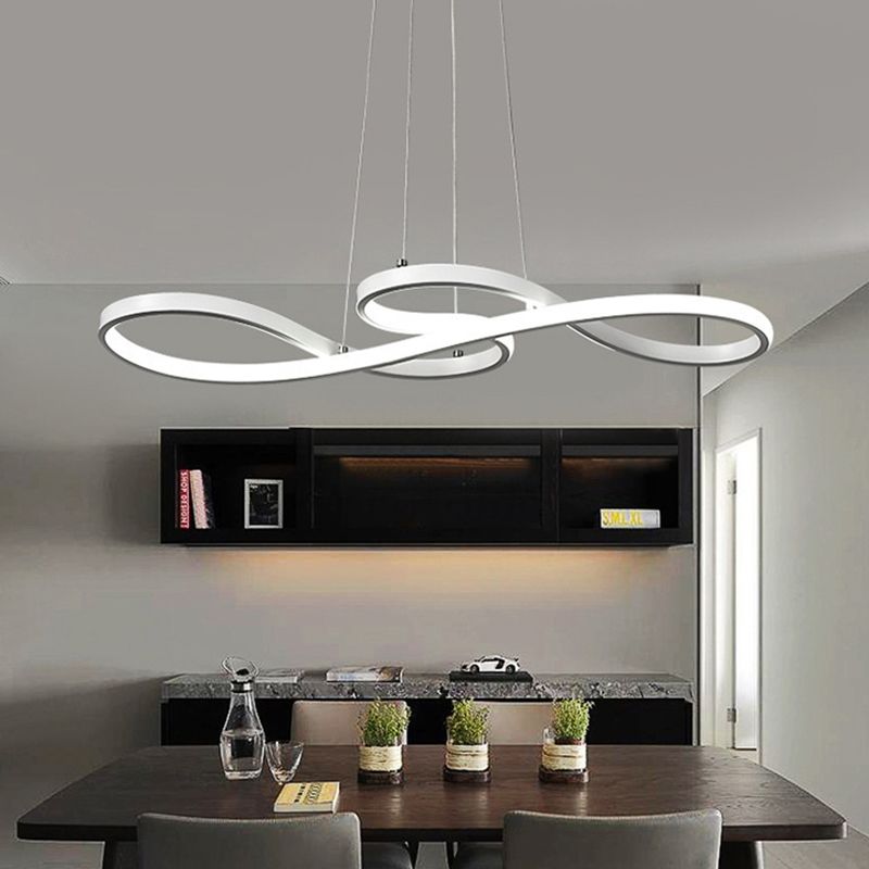 Metal Musical Note Island Light Minimalist LED Hanging Light Fixture for Dining Room