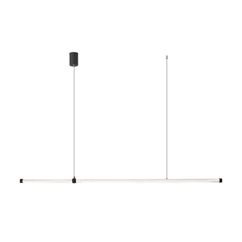 Linear LED Hanging Lamp Minimalism Island Light Fixture with Acrylic Shade for Dining Room