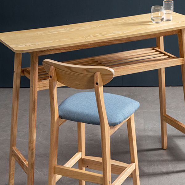 Rubberwood Coffee Shop Scandinavian Stool Matte Finish Upholstered Bar Stools
