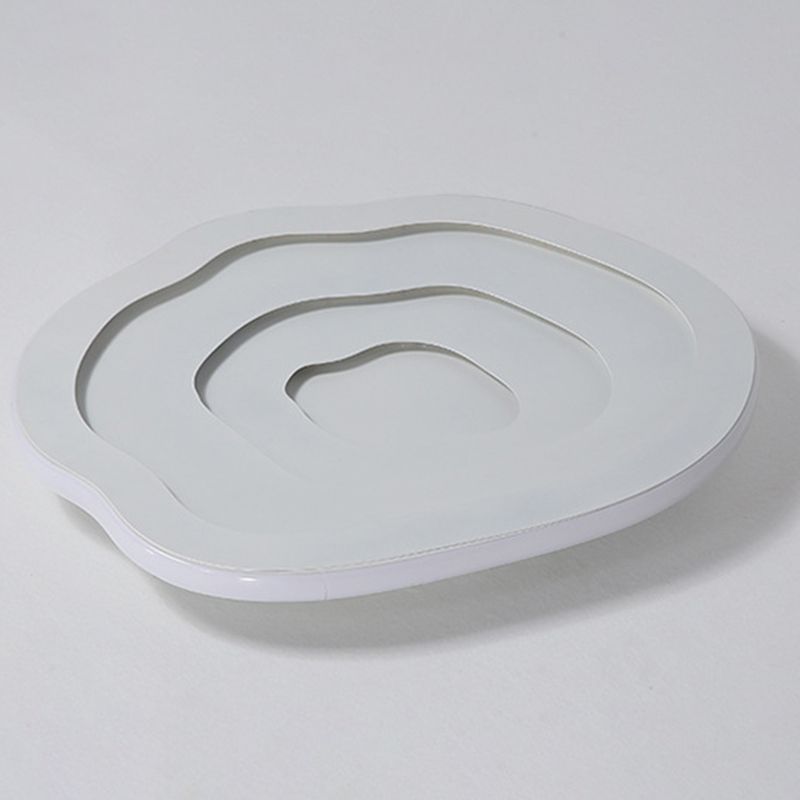 1-Light Geometrische Schatten Bündig Mount Moderne Einfache Style Flush Mount Deckenleuchte in Weiß