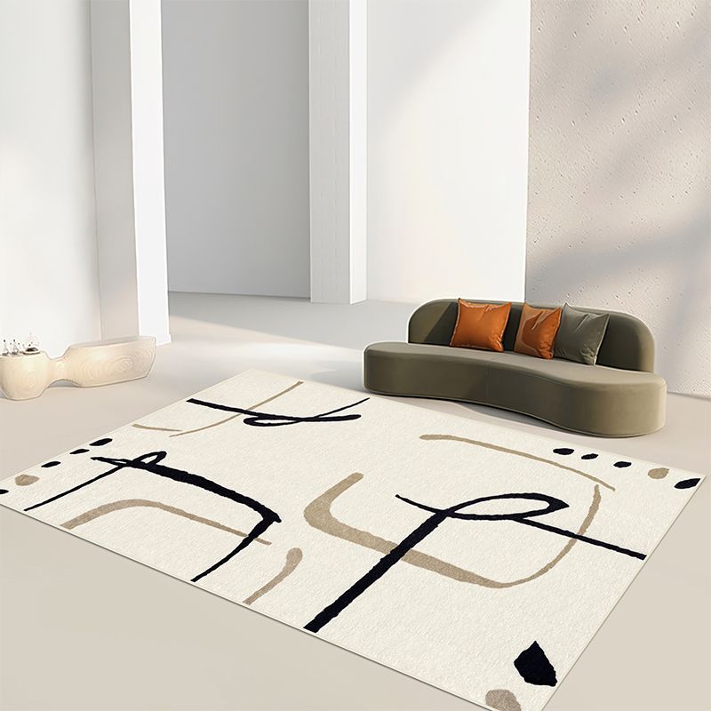 Wit modern tapijt abstract patroon polyester gebied tapijt wasbaar wasbaar gemakkelijke tapijt voor salon