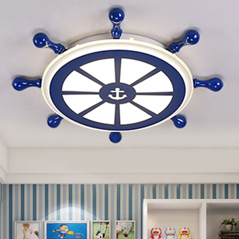 Plafonnier Ancre Style Enfants En Métal LED Chambre Plafond Plafonnier En Bleu