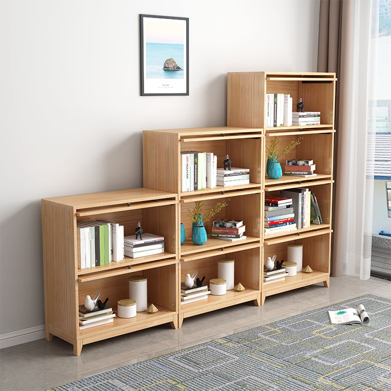 Scandinavian Style Closed Back Bookshelf Standard Wooden Bookcase