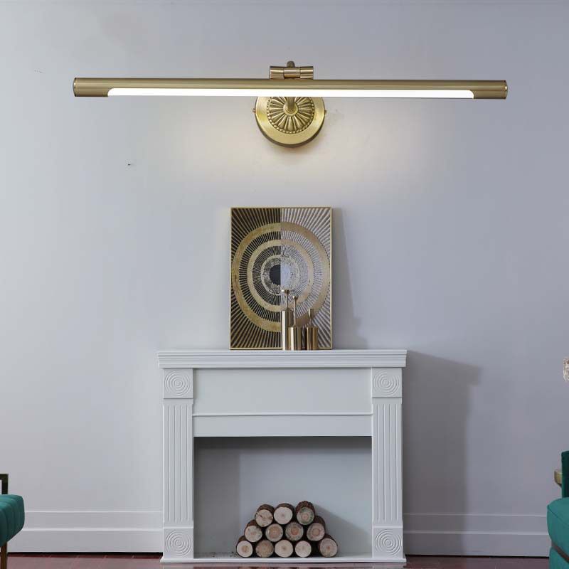 Modern Gold Linear Wall Mount Light Fixture Metal 1-Light Wall Lamp for Bathroom