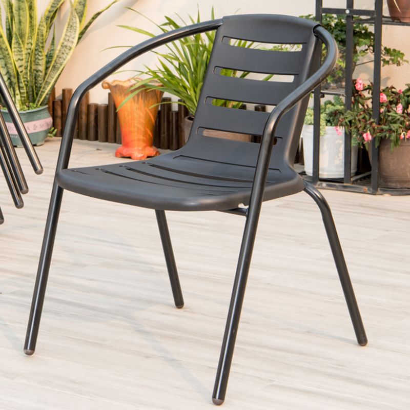 Contemporary Plastic Outdoors Dining Chairs Stacking Patio Dining Chair