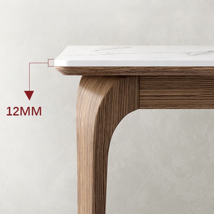 Mesa de comedor de tono blanco rectángulo Mesa de piedra sinterizada retro moderna con 4 patas