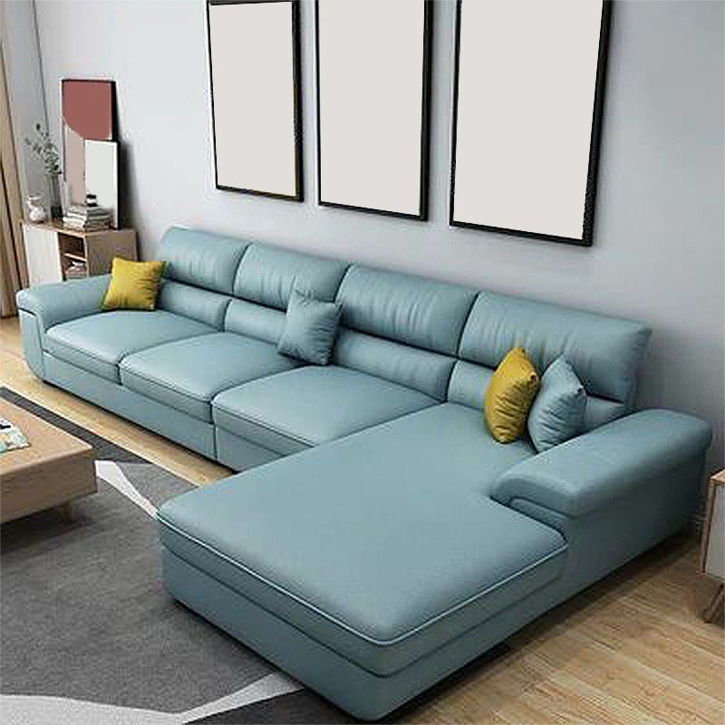 L-Shape High Back Sectional Slipcovered Pillow Top ArmSofa and Chaise