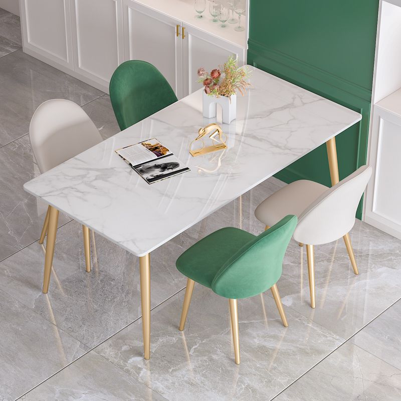 Glam 1/4/5/7 Pieces Dining Set Rectangle Stone Dining Table for Dining Room