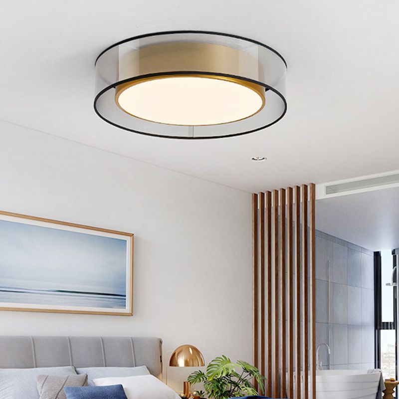 Luxe messing inbouw plafondlamp LED elegante plafondmontage lichtarmatuur voor woonkamer
