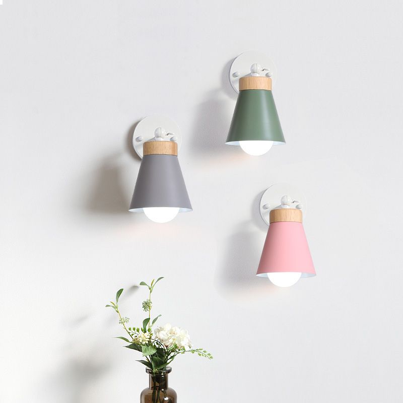 Macaron Empire Shape Wall Sconce Metal 1 Light Sconces for Living Room