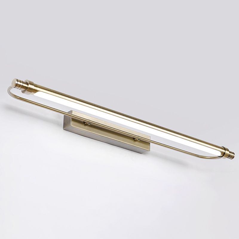 Minimalism Vanity Lighting Metal Wall Light Fixture in Gold for Bathroom