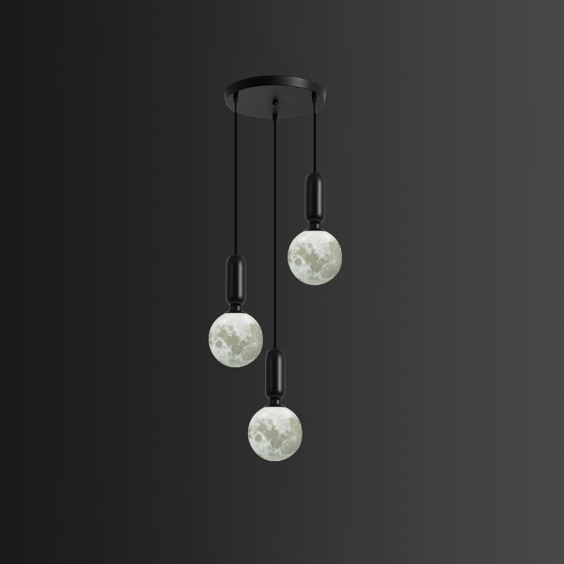 Modern Style Ceiling Light with Moon Design Glass Shape Cluster Lighting