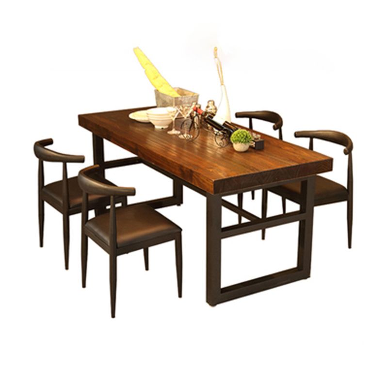 Industrial Style Kitchen Solid Wood Furniture of Standard Height Formal DiningRoom Table Set