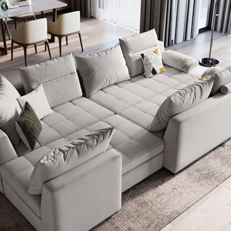 Contemporary Pillow Top Arm Sectional Couch Velvet Sectional sofa