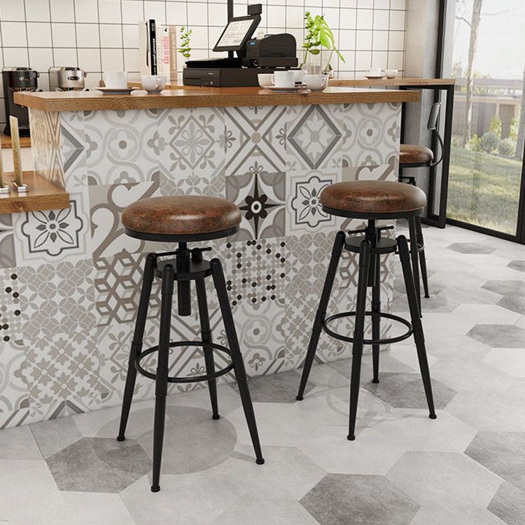 Rotating Barstool Industrial Style 4 Legs Bar Stool for Dining Room