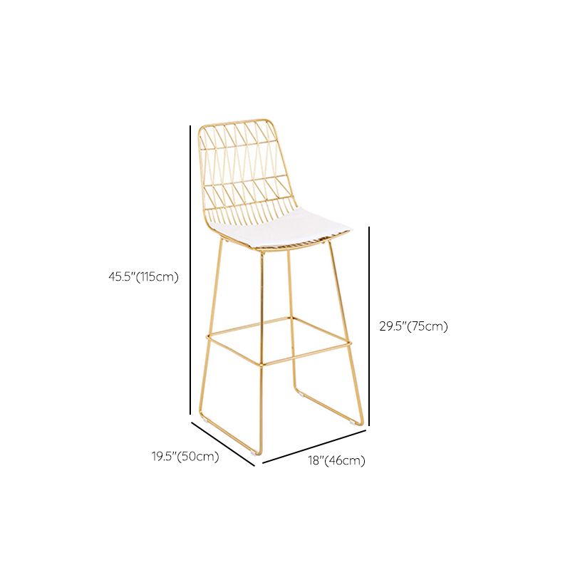 Contemporary Style Metal Armless Bar-stool PU Leather Counter Bar Stool for Kitchen
