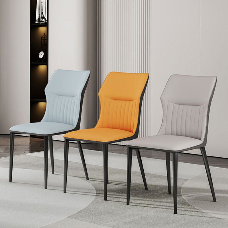 Industrial Upholstered Armless Chair Kitchen Wingback Side Chair