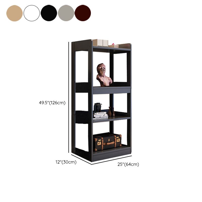 Modern Open Back Standard Bookshelf Wooden Bookcase With Shelves