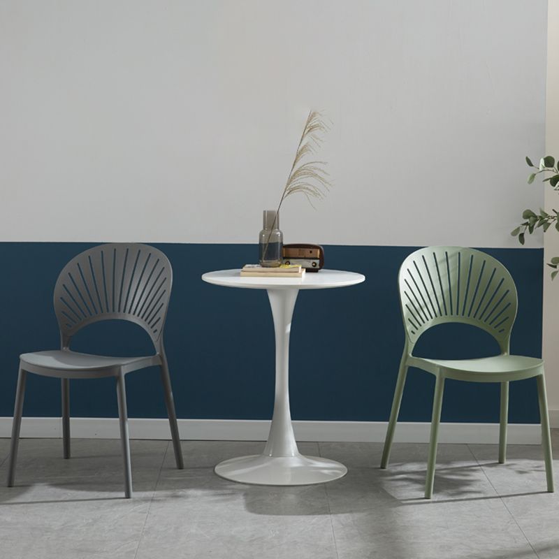 Stackable Armless Dining Side Chair Scandinavian Plastic Dining Chairs