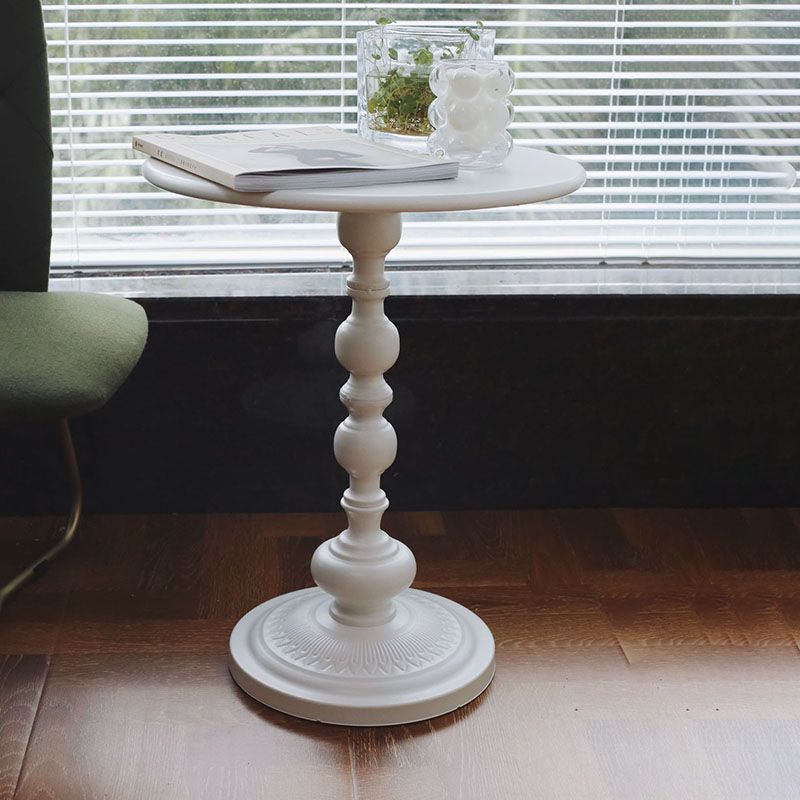 Mid-Century 20.47" Tall Round Top Side Table Metal Pedestal End Table