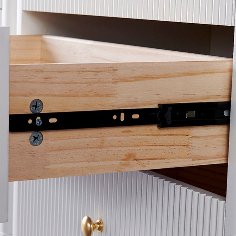 Contemporary Glam Chest Vertical White Storage Chest with Metal Feet