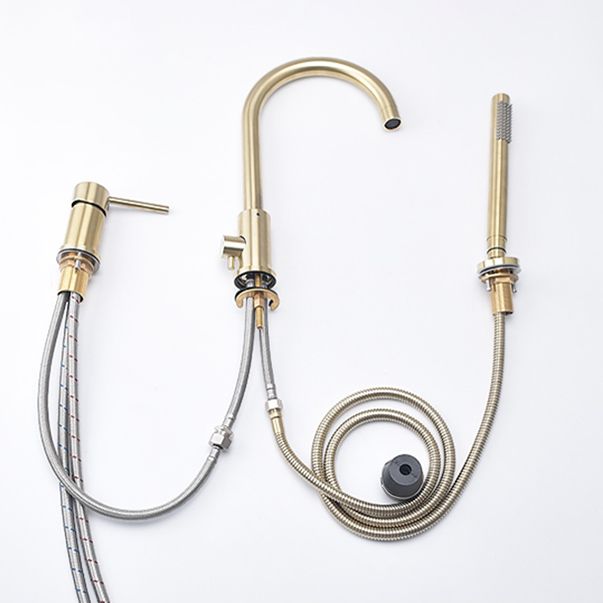 Modern Deck Mounted Tub Faucet Trim Metal Tub Faucet Trim with Hose