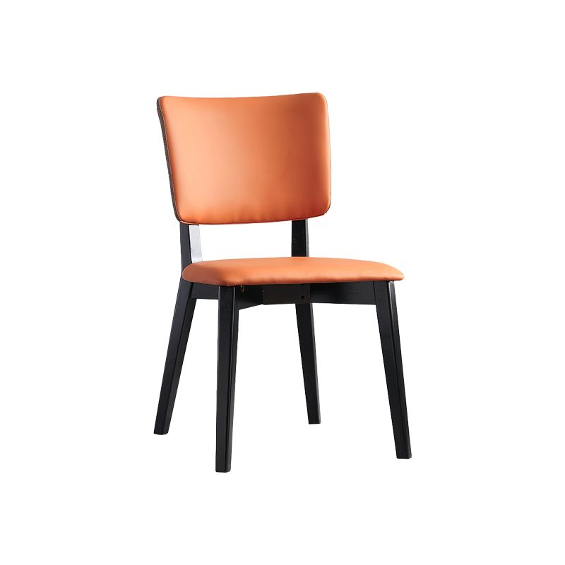 Faux Leather Kitchen Dining Chairs Upholstered Side Chairs with Wood Base