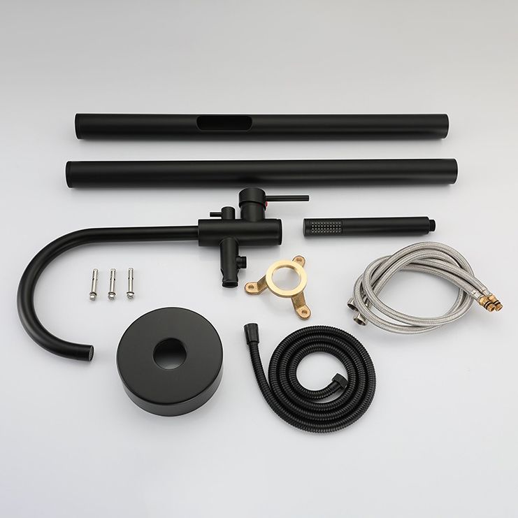 Traditional Floor Mounted Metal Freestanding Tub Filler Single Handle Freestanding Faucet