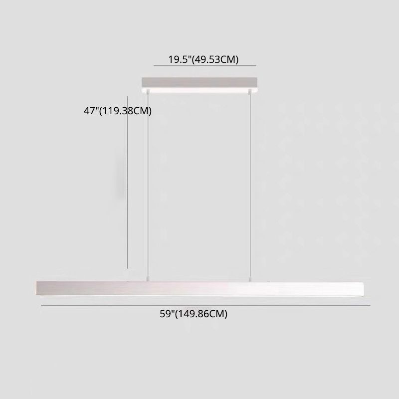 Lucitura lineare sull'illuminazione dell'isola acrilico moderno semplicità, luci dell'isola sospesa per il ristorante
