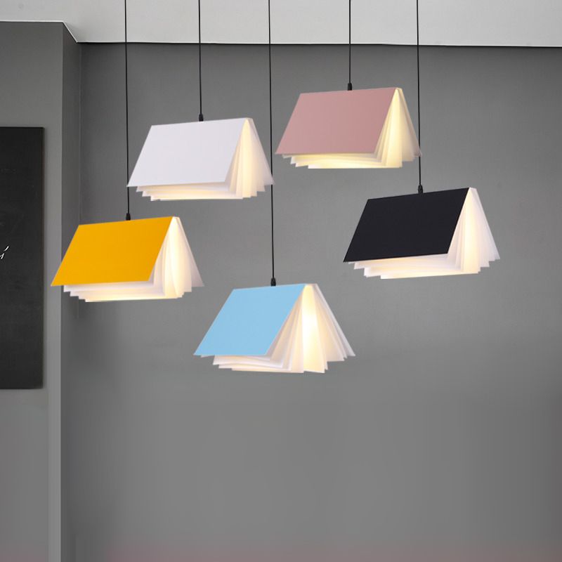 Metal Creative Pendant Light 1-Light Book Hanging Ceiling Light for Coffee Shop