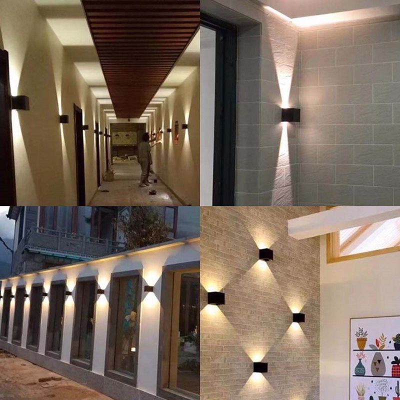 2-Lights Geometric Wall Lamp Fixtures Modern Style Black and White Aluminum Lighting