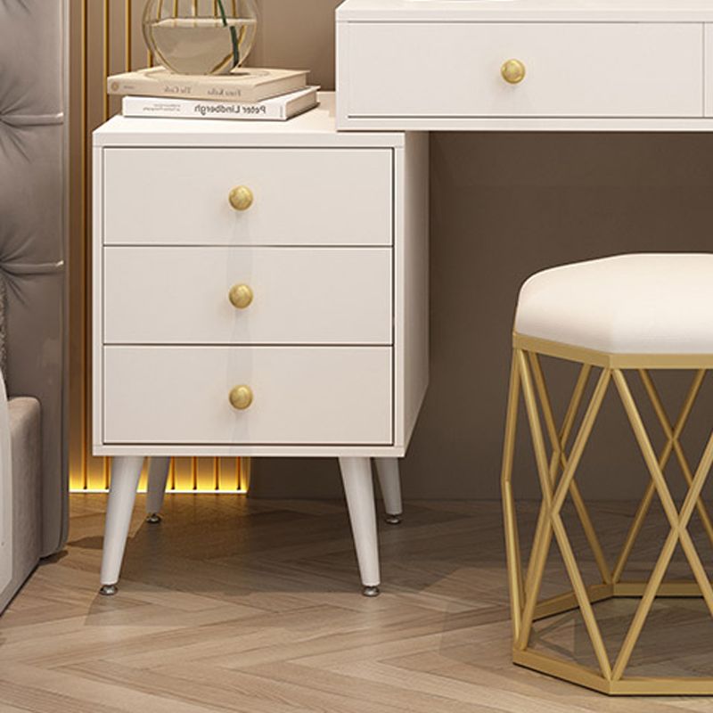 Modern White Solid Wood Makeup Vanity Desk Bedroom Vanity Dressing Table Set