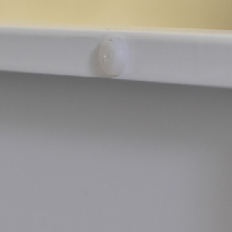 Contemporary Non-Hanging Armoire with Hinged Doors White and Brown Metal Storage Cabinet