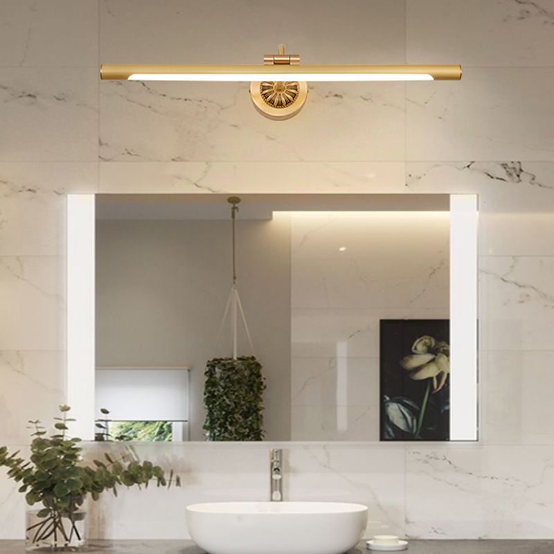 Modern Style Linear Shape Wall Sconce Metal 1 Light Sconce Light for Shower Room