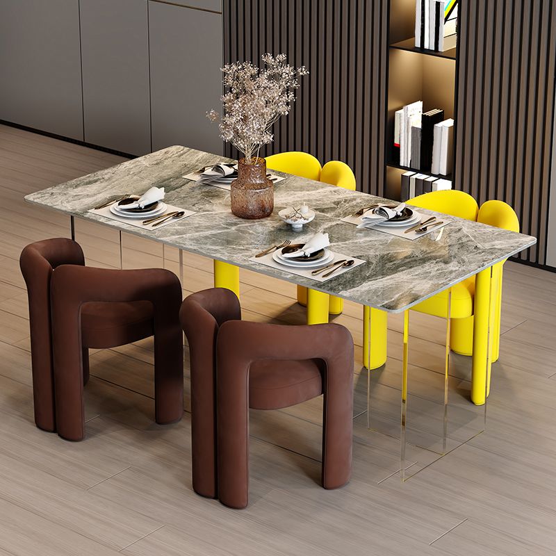 Modern Style Upholstered Dining Chair Open Back Dining Arm Chair