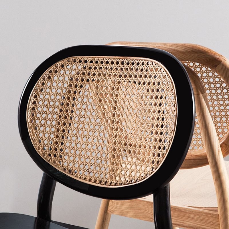 Sillas de madera de roble de estilo tradicional, silla lateral con respaldo abierto para cocina y comedor
