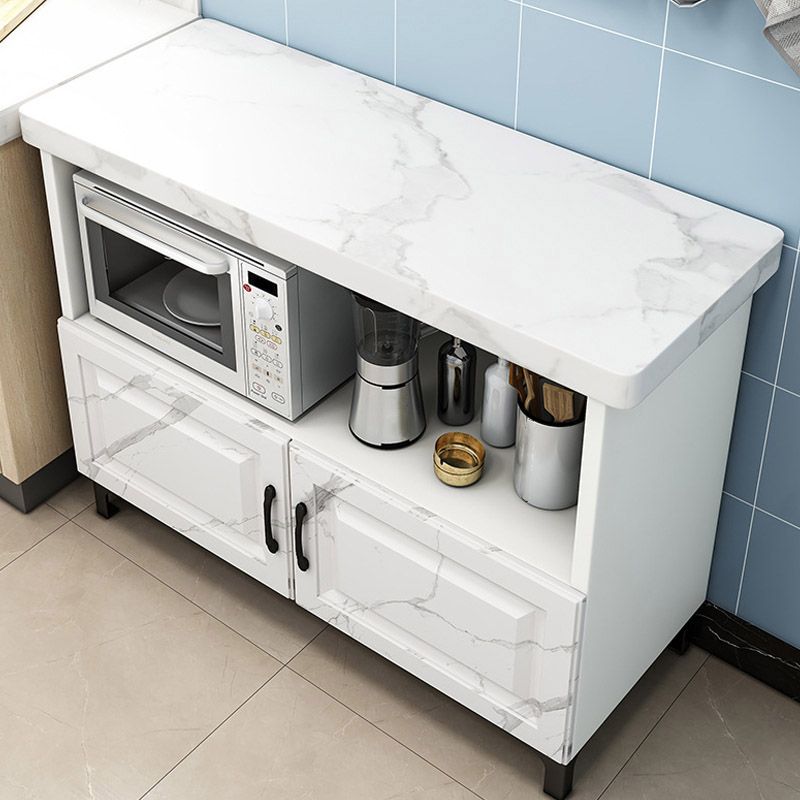 Dining Room Kitchen Island Marble Modern Prep Table with Storage Cabinet