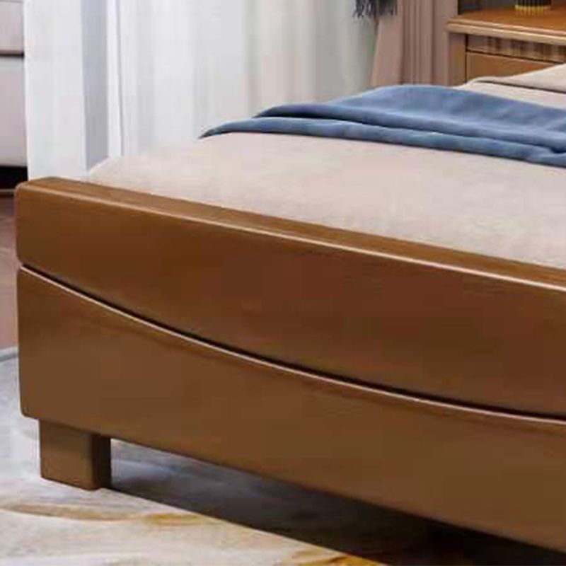 Traditional Panel Rectangular with Headboard Pine Wood Panel Bed