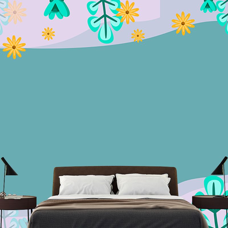 Sleeping Room Wall Mural Tropical Plants Decorative Eco-friendly Wall Covering