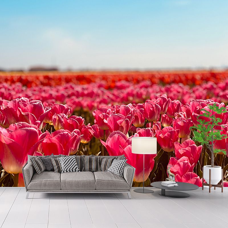 Photography Stain Resistant Mural Wallpaper Flower Field Living Room Wall Mural